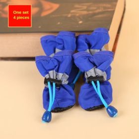 Pet Dog shoes Waterproof chihuahua Anti-slip boots zapatos para perro puppy cat socks botas sapato para cachorro chaussure chien (Color: Blue, size: 4)