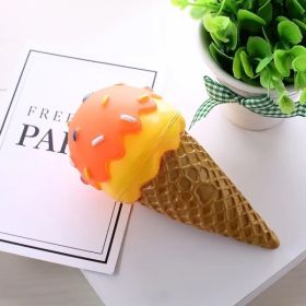 New Dog Voice Ice Cream Toy Dog Enamel Resistant To Bite Molar Teeth Cleaning Pet Supplies (Color: Orange)
