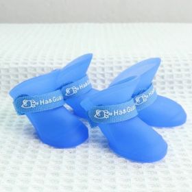 Dog Adjustable Straps & Waterproof Outdoor Booties For Snow & Rain (Color: Royal Blue, size: M)