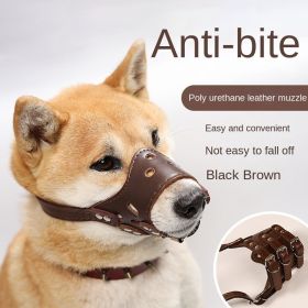 Dog mouth mask; anti-barking; anti-bite; dog mouth cover; puppy medium and large dogs; small dog masks; Dog Muzzle (colour: Black muzzle, size: M)