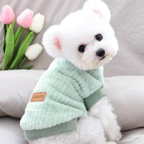 Pet Sweater; Warm Winter Plush Dog Sweater Knitwear Cat Vest; For Small & Medium Dogs (Color: Emerald, size: L)