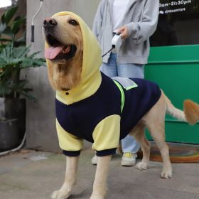 Autumn and winter pet clothes big dog clothes golden retriever Labrador big dog clothing sweater (Color: Double color transparent pocket big dog sweater (black), size: XL)
