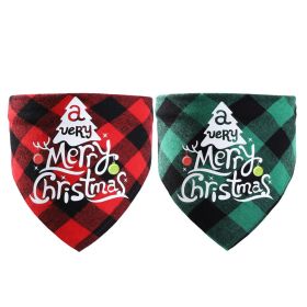 Christmas pet Dog Bandana and Collar; Bow Tie Dog Collar; 2pcs dog collar (Color: red+green(2pcs), size: M fits neck circumference 20-42cm)