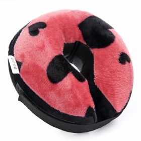 Soft Dog Cone Collar for After Surgery - Inflatable Dog Neck Donut Collar - Elizabethan Collar for Dogs Recovery (colour: CQLQ11 Love Peach, size: S)
