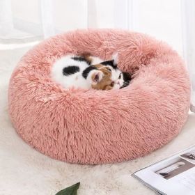 Pet Bed For Dog & Cat; Plush Cat Bed Warm Dog Bed For Indoor Dogs; Plush Dog Bed; Winter Cat Mat (Color: Pink, size: 50cm/19.7in)