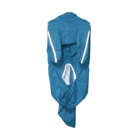 Covered tail dog raincoat large dog full package golden hair big dog clothes four foot pet supplies (Color: Lake Blue for male dog, size: 12XL)