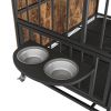 Modern Kennel Dogs room up to 60 LB, Dog crate furniture with Multi-Purpose Removable Tray, Double-Door Dog House, lift Panel, 360 Degree Rotation -