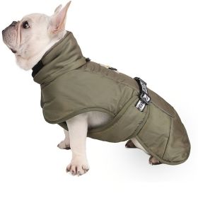 Large Dog Winter Fall Coat Wind-proof Reflective Anxiety Relief Soft Wrap Calming Vest For Travel (Color: Olive, size: 5XL)
