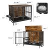 Modern Kennel Dogs room up to 60 LB, Dog crate furniture with Multi-Purpose Removable Tray, Double-Door Dog House, lift Panel, 360 Degree Rotation -