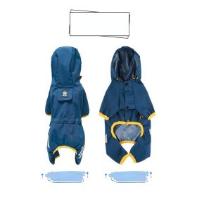 Small dog raincoat; body full surrounding; waterproof poncho pet clothes; with tow holes in the back (colour: Lake blue, size: S (recommended weight 2-3 kg))