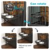 Modern Kennel Dogs room up to 60 LB, Dog crate furniture with Multi-Purpose Removable Tray, Double-Door Dog House, lift Panel, 360 Degree Rotation -